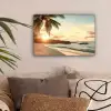 Strand - Palmbomen - Oceaan - Zonsondergang canvas 2cm klein -sfeer1