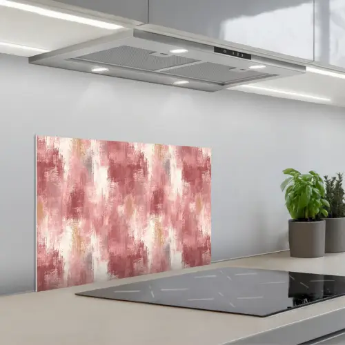 Penseelstrepen - Verweerd - Roze keuken achterwand spatscherm klein 900 -3d_schuin