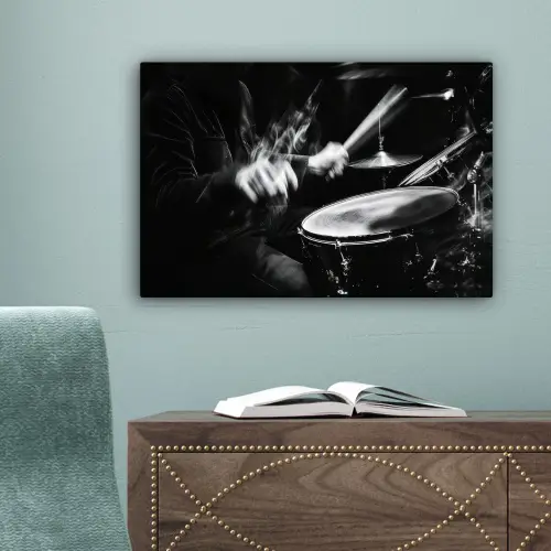 Drummer - Zwart - Drumstel canvas 2cm klein -sfeer4