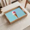 Bolletjes - Schepijs - Hoorntje - Blauw Dienblad Rechthoek middel -sfeer1