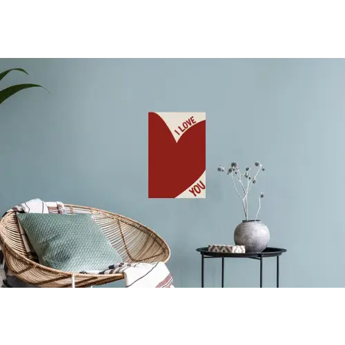 Loveyou - Rood - Hart Muursticker klein -plant
