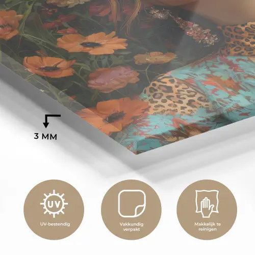 Vrouwen - Bloemen - Modern - Bril - Abstract plexiglas 5mm klein -sfeer2