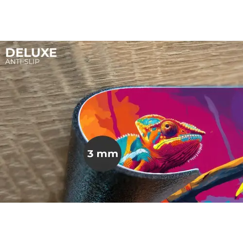 Kameleon - Tak - Gestreept - Bladeren Placemat vinyl groot -closeup