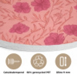 Weidebloemen - Romantisch - Roze Akoestische PET Vilt - Rond klein 838 -closeup_NL