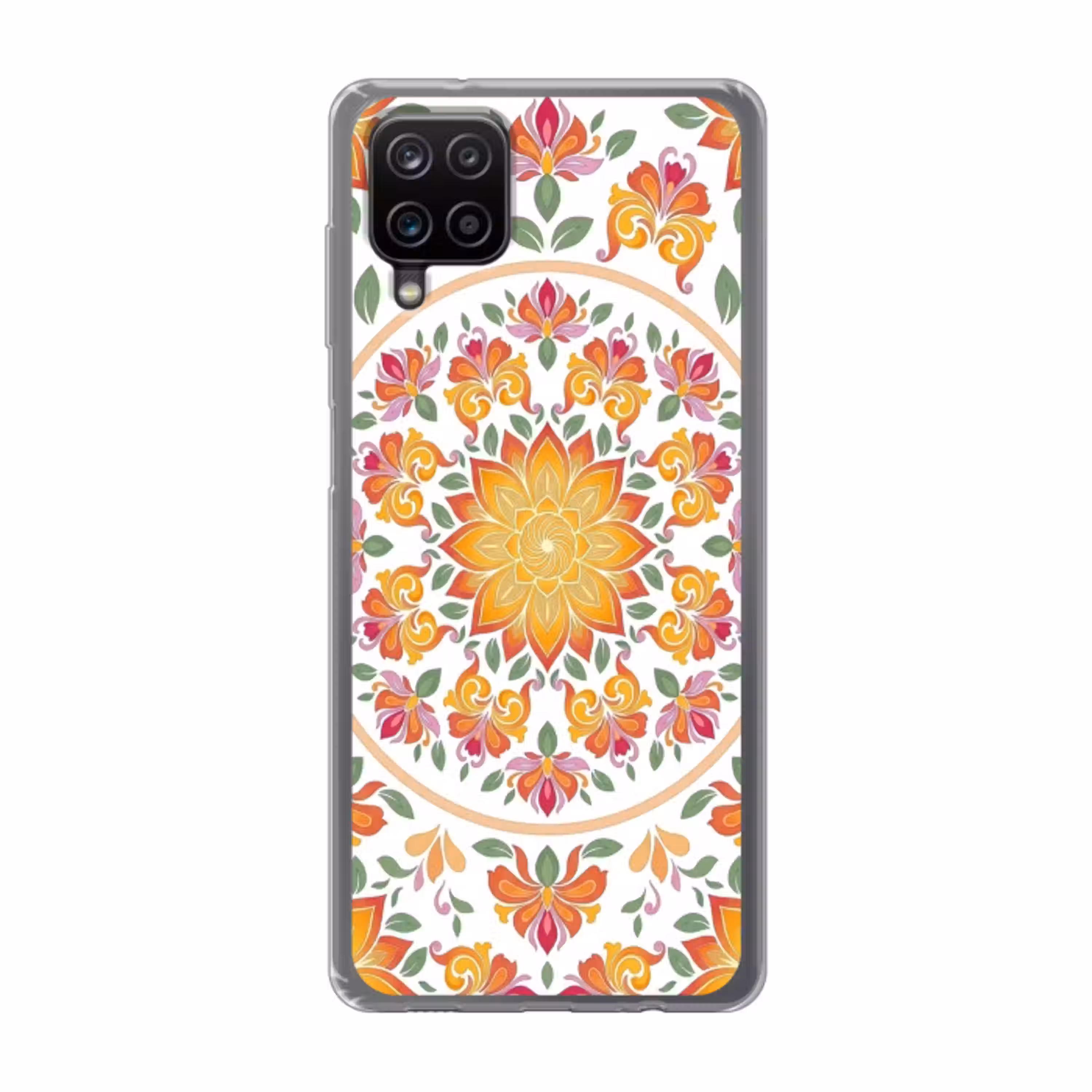 Mandala - Bloemen - Decoratie - Kleurrijk - Abstract Telefoonhoesje Samsung Galaxy A12 klein -3d