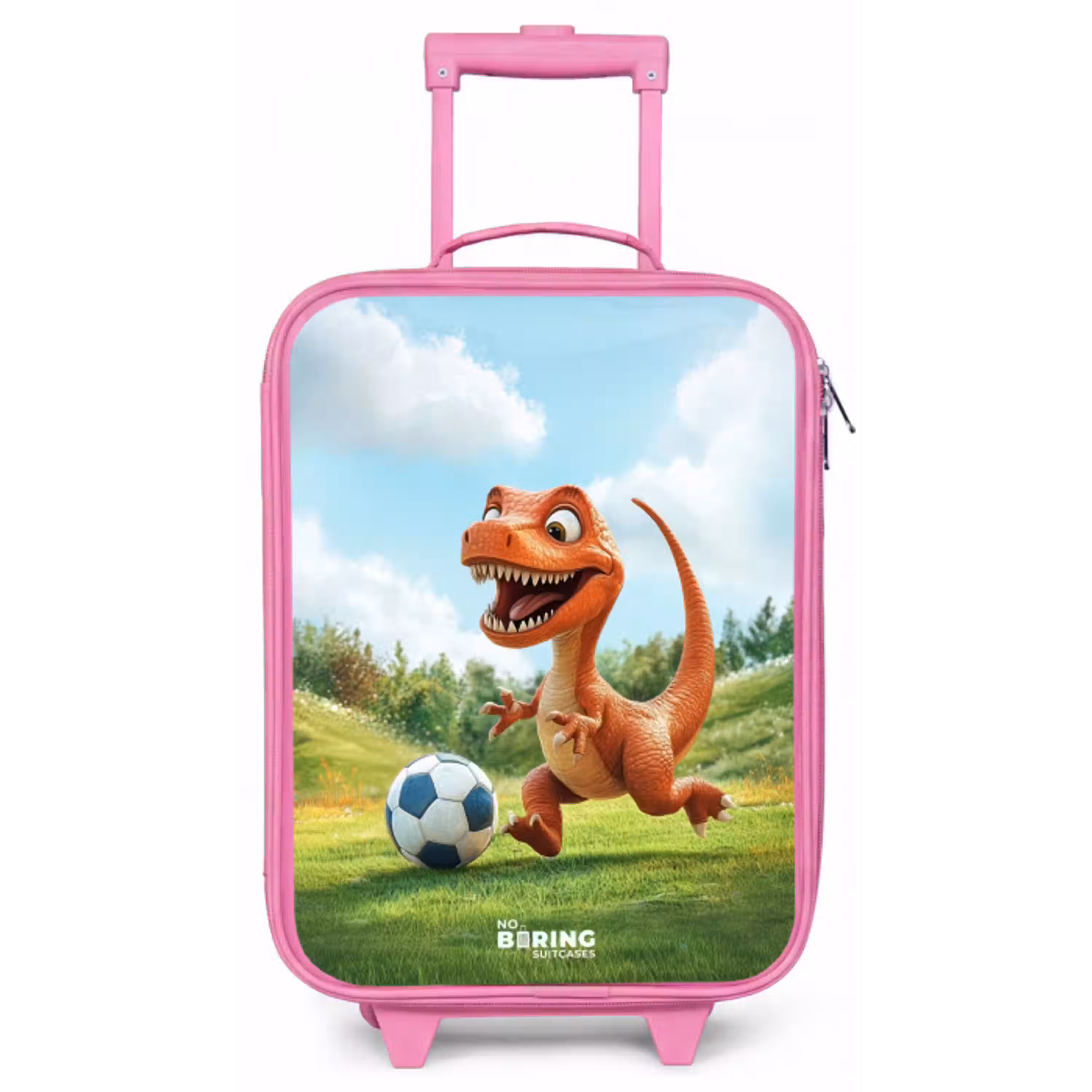 Voetbal - Dino - Sport Kinderkoffer - Roze klein -zz3dotto