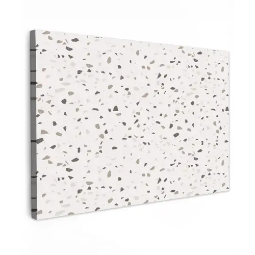 Terrazzo -  Patroon  -  Créme Tuinposter op houten frame 2 cm dik klein 845 -3d