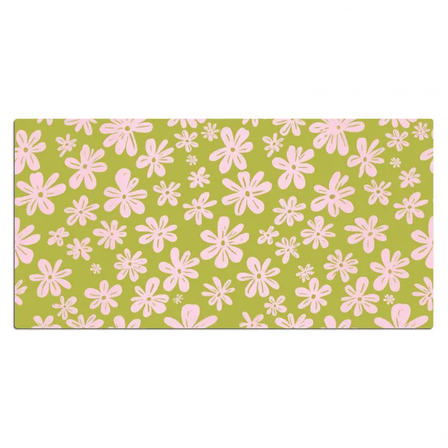 Bureau onderlegger - Bloemen - Roze - Getekend - Patroon