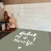 Geluk zit in 't zonnetje - Tekst - Geluk - Quotes - Zon Inductie beschermer vinyl 3mm middel -sfeer3