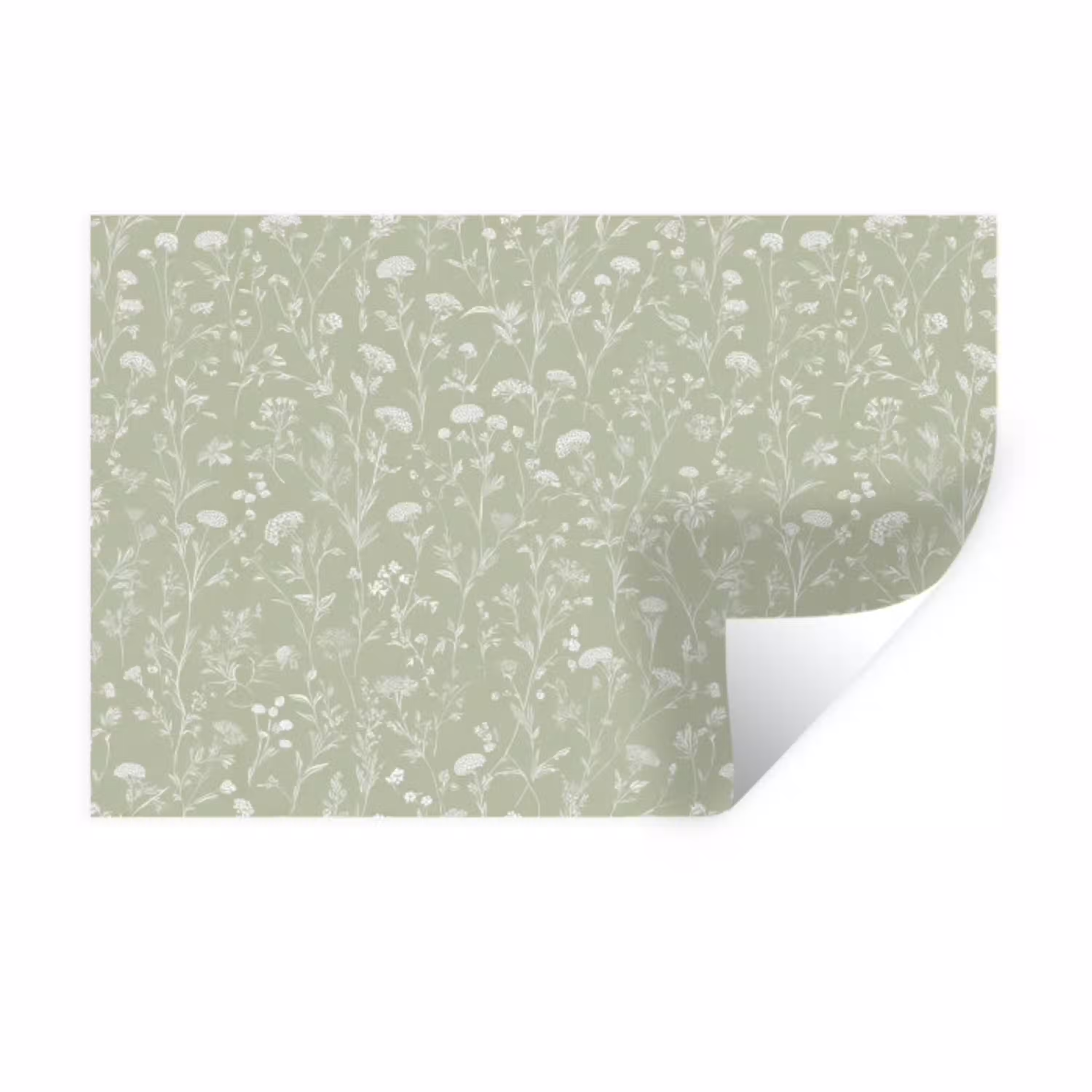 Bloemen - Patroon - Groen Muursticker klein 286 -3d