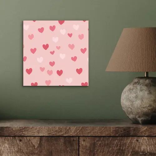 Hartjes - Patroon - Roze - Eenvoudig aluminium wit klein -sfeer2