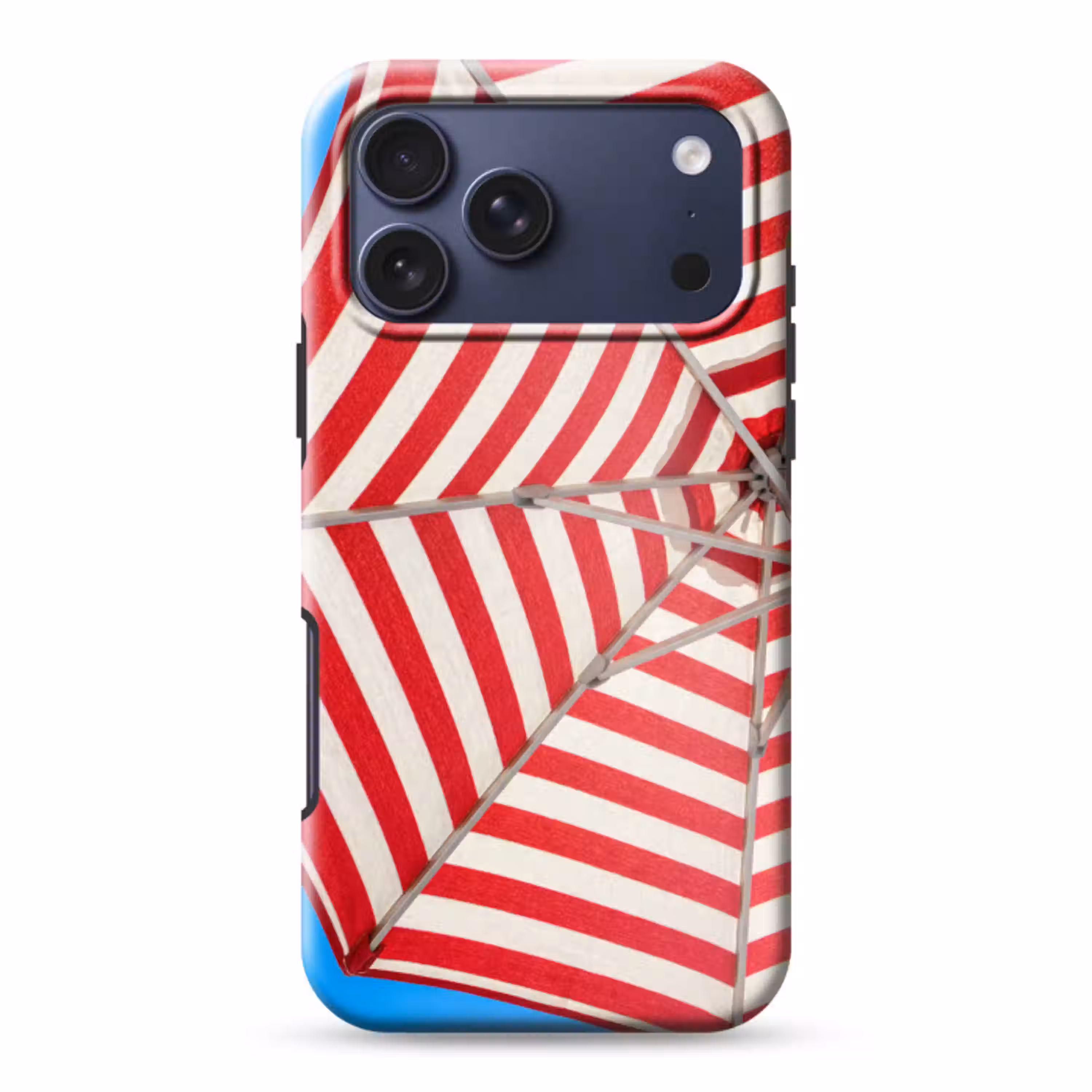 Parasol - Strepen - Zomer - Rood - Blauw Toughcase MagSafe Apple iPhone 17 Pro Max klein -3d