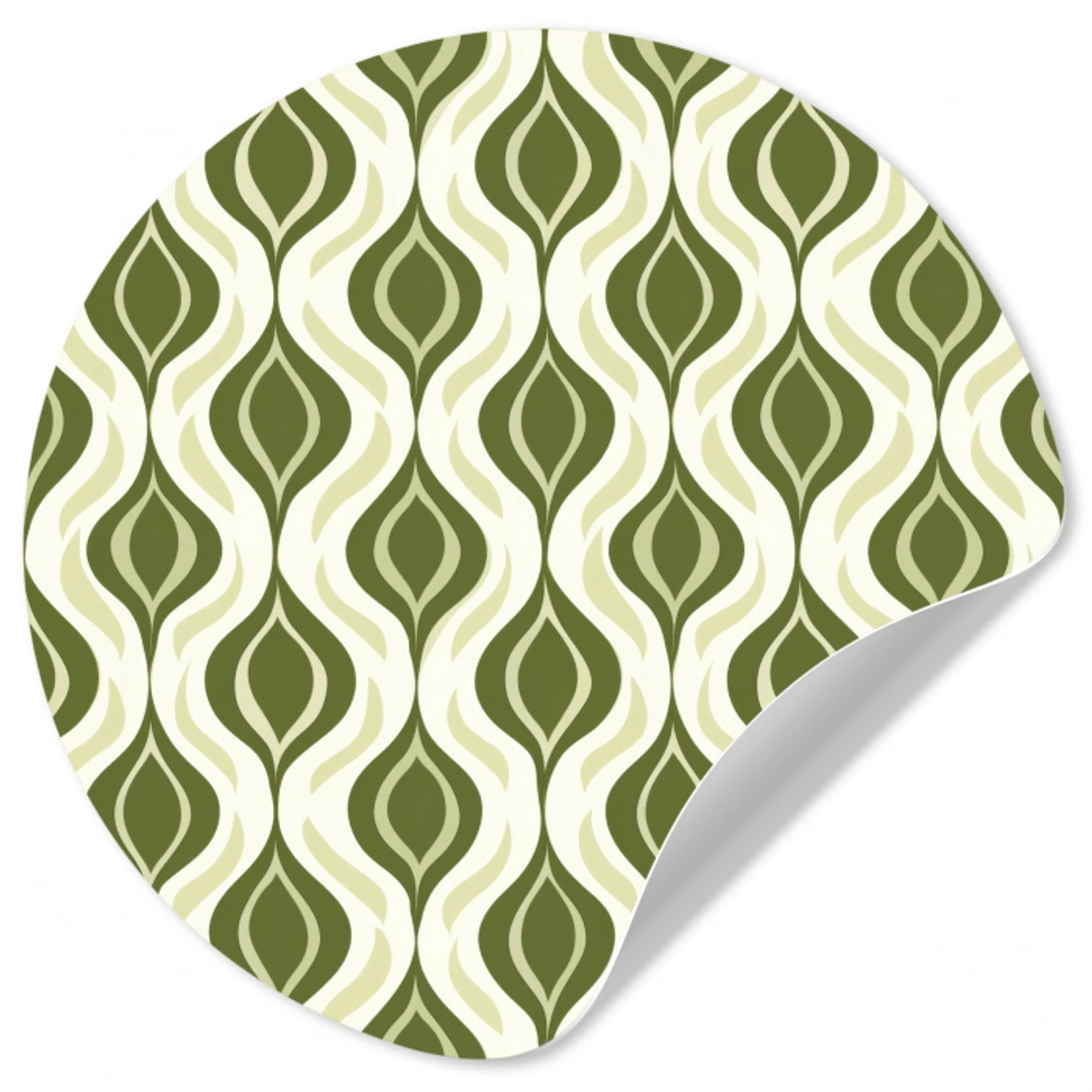 Patroon - Retro - Groen Wandcirkel behangsticker klein 186 -3d