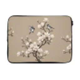 Oosters - Vogels - Beige laptophoes neopreen klein -3d