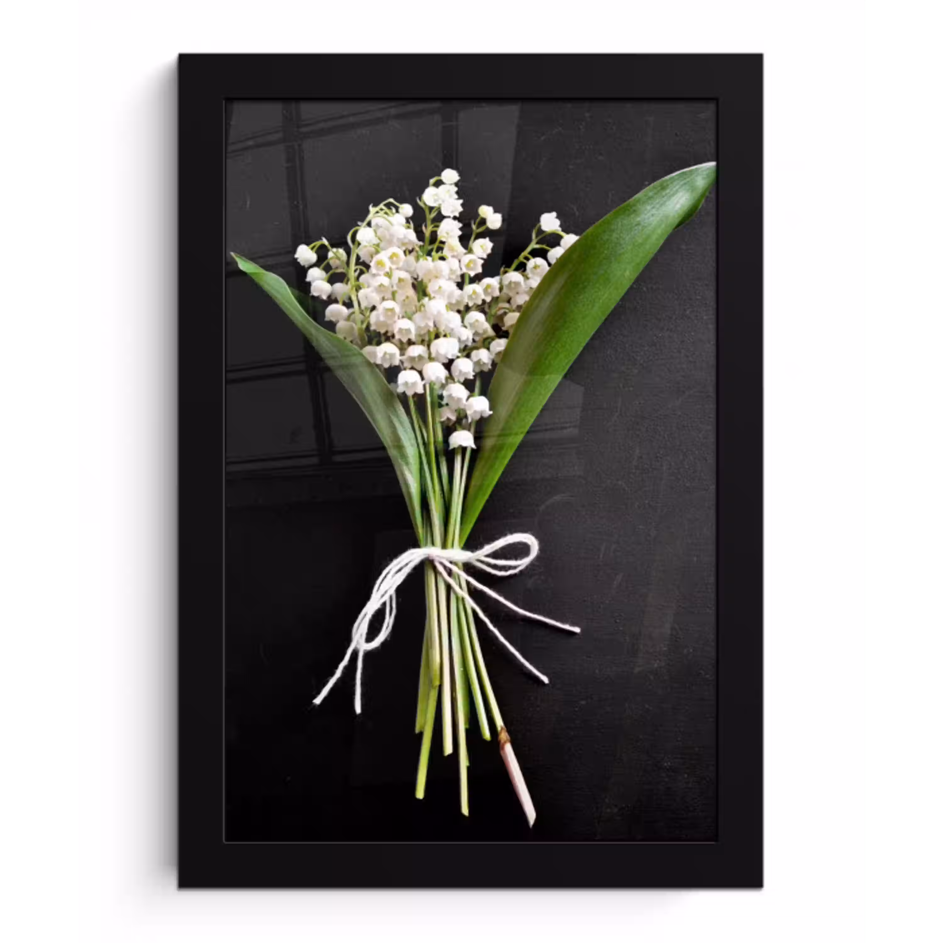 Lelietjes van dalen - Bloemen - Stilleven - Flora fotolijst zwart zonder passe partout klein -3d