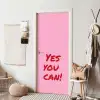Yes you can do it - Rood - Roze deurposter klein -sfeer6