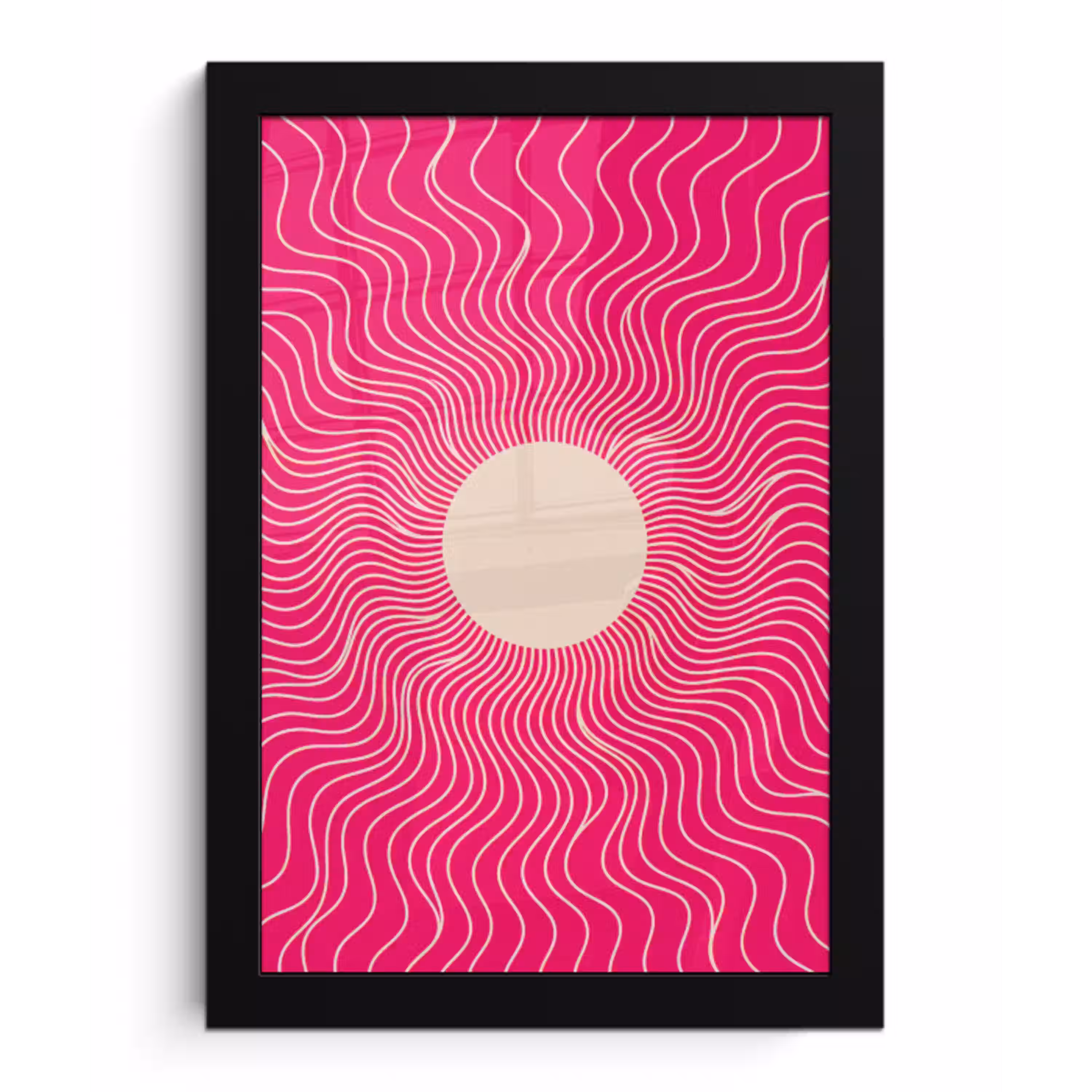 Abstract - Patroon - Roze fotolijst zwart zonder passe partout klein -3d