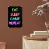 Gaming - Led - Quote - Eat sleep game repeat - Gamen plexiglas 5mm klein -sfeer5