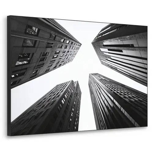 Gebouwen - Lucht - Zwart Textielframe zwart klein -3d