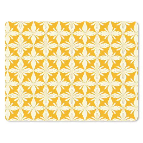 Patroon - Retro - Geel muismat rubber klein 262 -3d