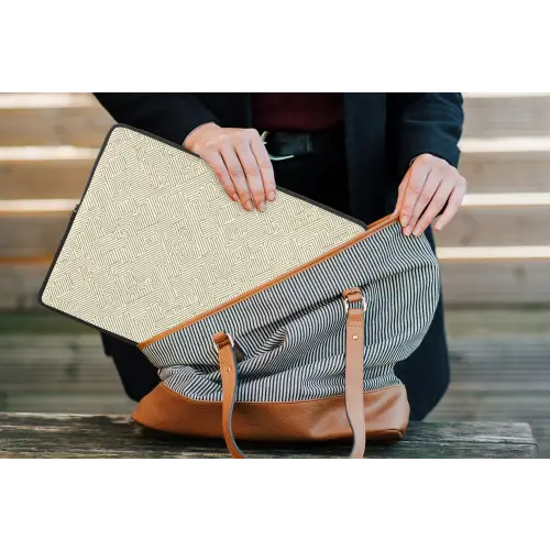 Geometrisch - Lijnen - Groen laptophoes neopreen klein 279 -tas