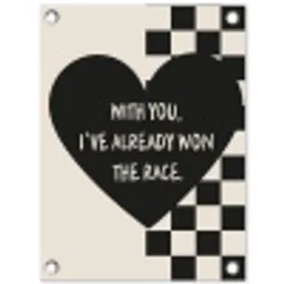 Liefde - Beige - Race tuinposter los doek klein -3d