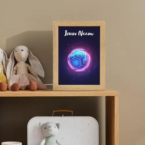 Voetbal - Sport - Blauw - Paars Light Box met kabel (Kinderlampje) klein -sfeer2_kind