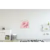 Bloem - Pioenroos - Roze textielposter latten blank klein -kinderkamer