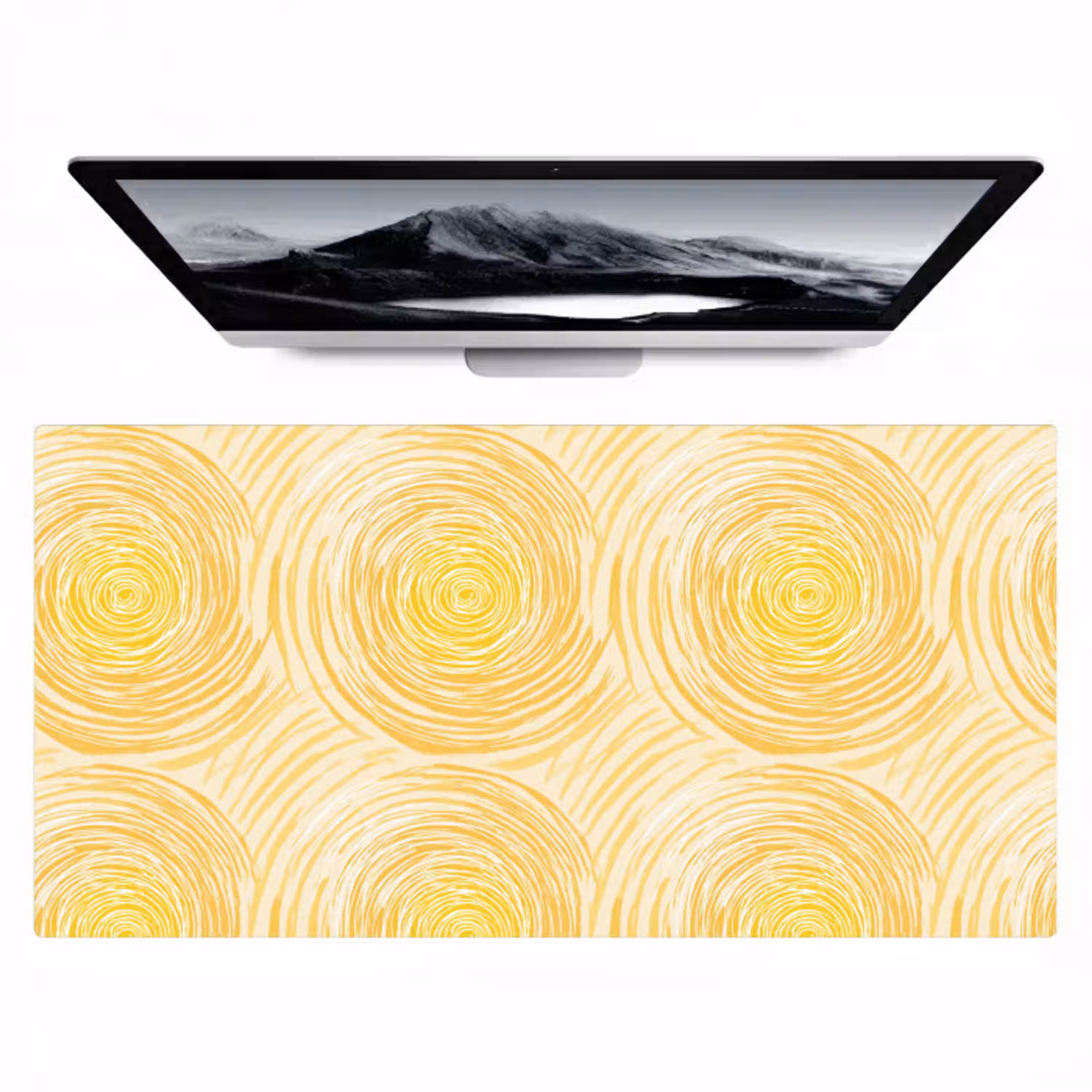 Cirkels - Abstract - Artistiek - Geel Muismat XXL klein 681 -zzz3d