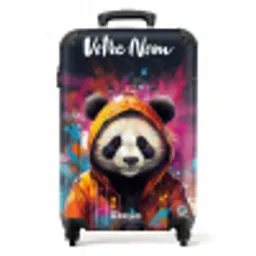 Panda met Oranje Jas en Verfspetters NBS - Handbagage koffer - Kinderen Unisex middel -productfoto_recht