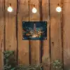 Kerstfeest - Dorp - Donker tuinposter los doek klein -sfeer1