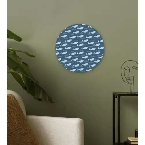Klein - Oceaan - Golven - Blauw Wandcirkel kunststof plaat 5mm dik klein 188 -sfeer3