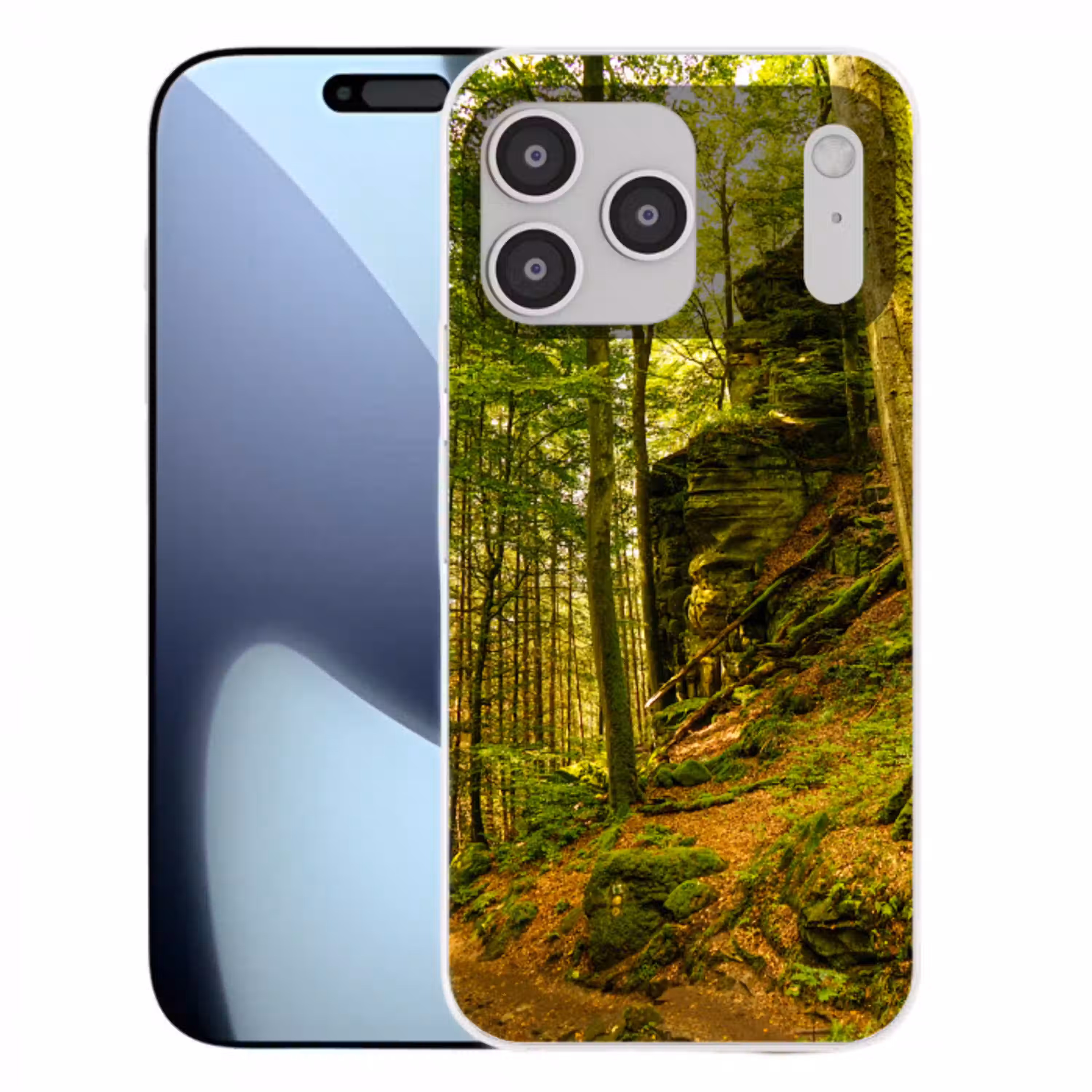 Bomen - Steen - Bos - Natuur - Planten Telefoonhoesje iPhone 17 Pro Max klein -3d