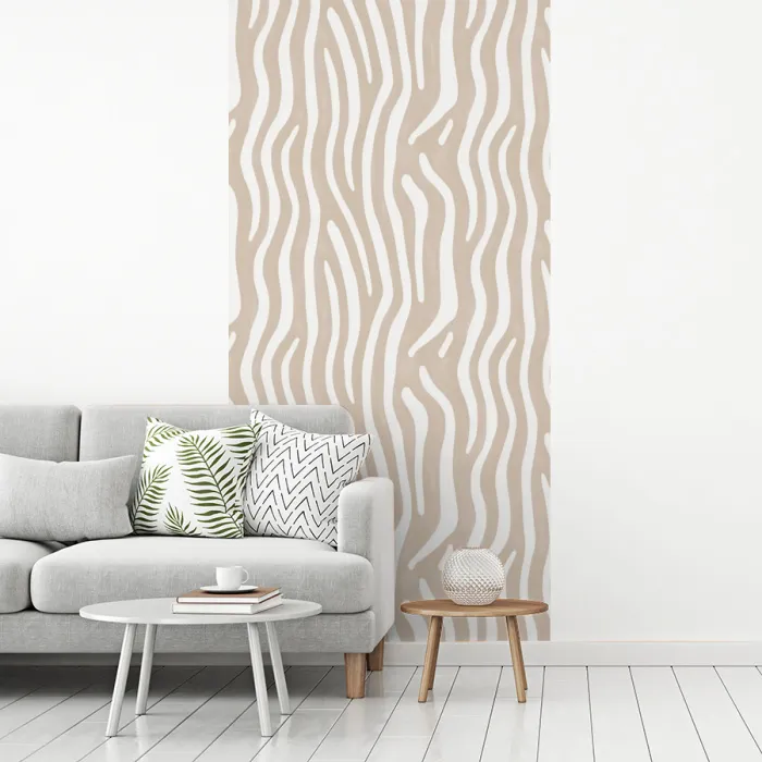 Abstract - Zebra - Beige fotobehang vinyl groot 64 -woonkamer