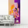 Abstract - Portret - Vrouw - Kleurrijk fotobehang vinyl groot -woonkamer