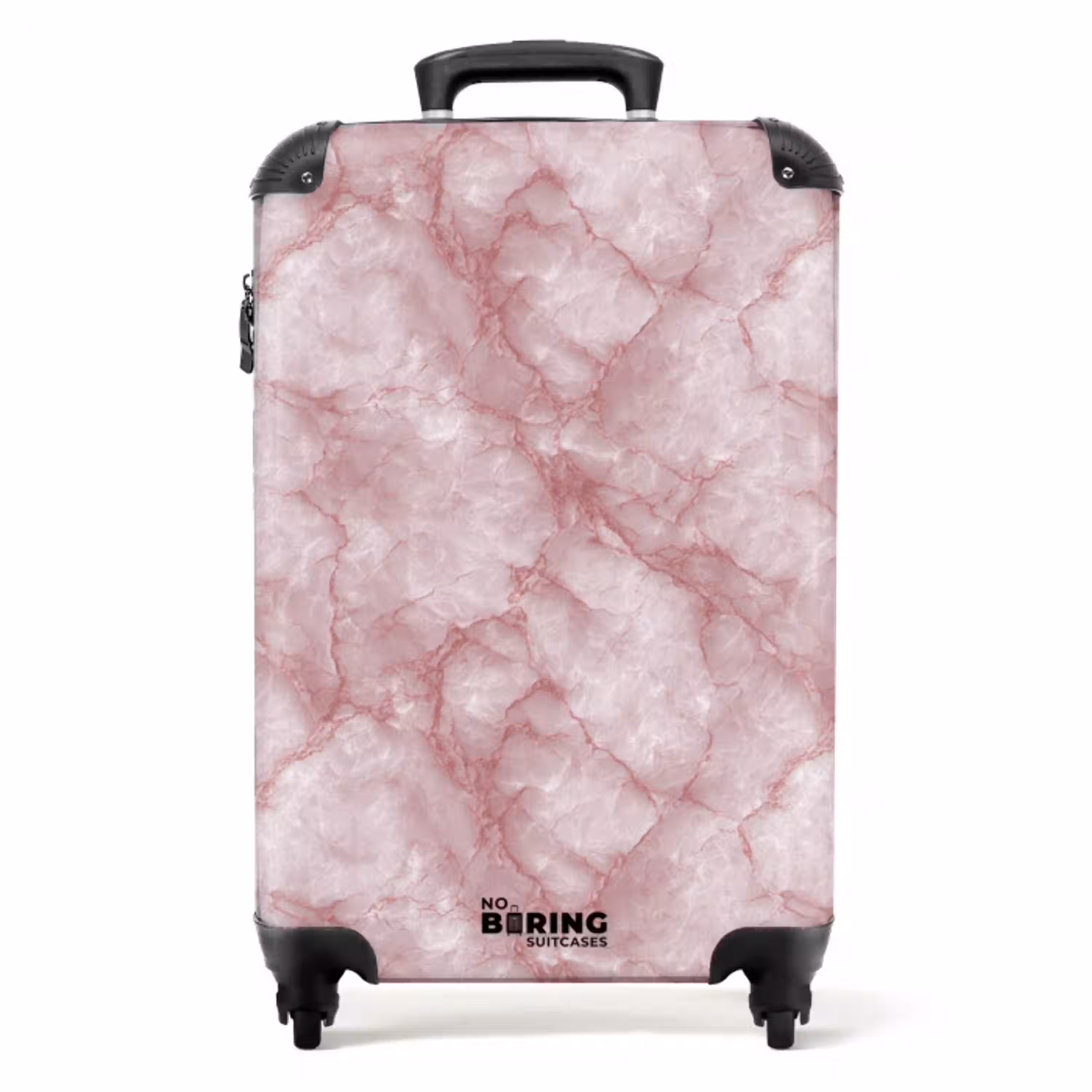 Roze - Kwartsmarmer - Aders NBS - Handbagage koffer - Volwassenen Unisex middel -productfoto_recht