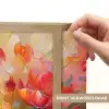 Bloemen - Kleurrijk - Verf - Abstract - Kunst Light Box met batterij (Wandlamp) middel -USP_websiteprintNL