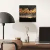 Gouden Bomen in Mistig Landschap aluminium wit klein -sfeer5