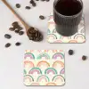 Regenboog - Pastel - Patroon onderzetter kurk middel -sfeer2