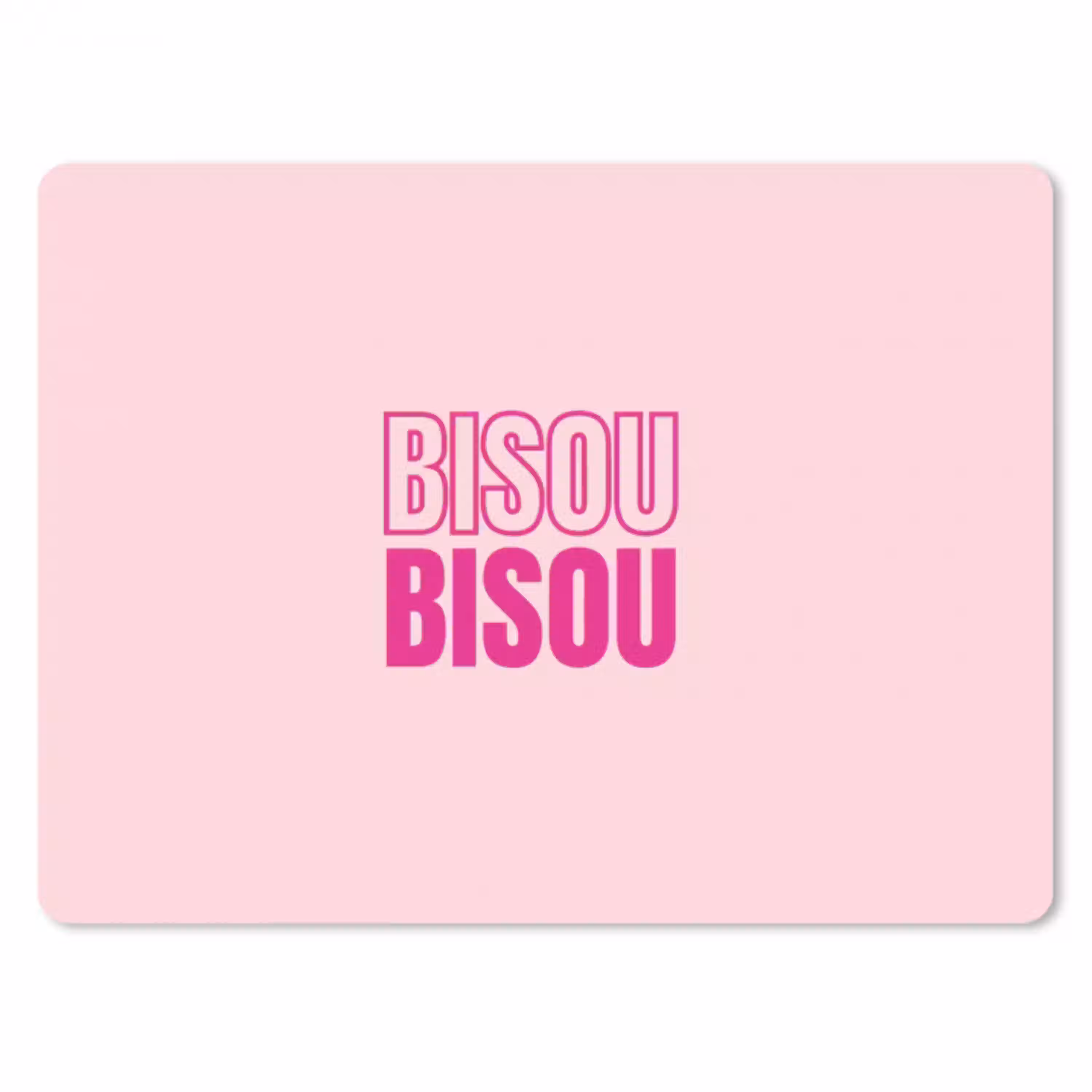 Bisou - Roze - Minimalistisch muismat rubber klein -3d