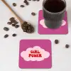 Girl power - Wolk - Roze onderzetter kurk middel -sfeer2