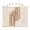 Symmetrische bocht - Koperkleurig textielposter latten blank klein -3d