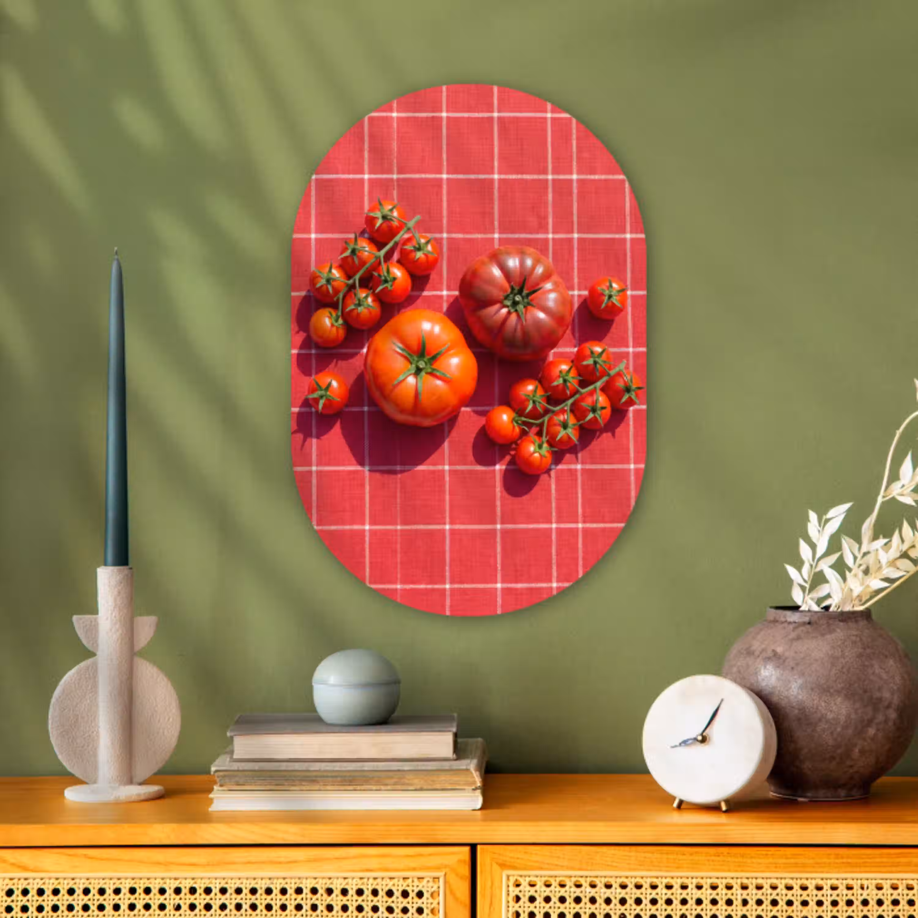Tomaat - Rood - Eten Wandcirkel Ovaal Forex klein -sfeer2