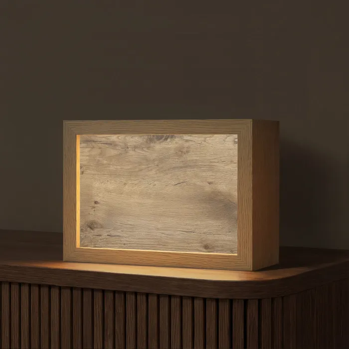 Hout - Bruin - Houtlook Light Box met kabel (Tafellamp) klein -z3d_website