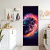 Astronaut - Ruimte - Surfen - Kleurrijk deurposter klein -sfeer5