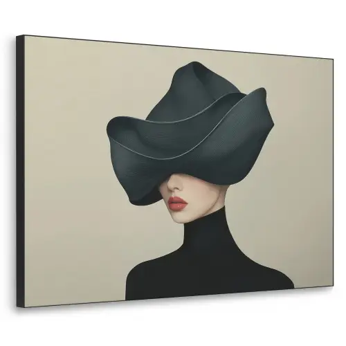 Vrouw - Groen - Hoed Textielframe zwart klein -3d