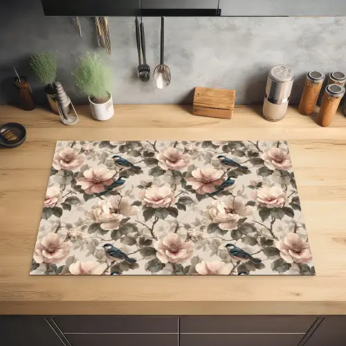 Klassiek - Vogels - Kleurrijk Inductie beschermer vinyl 3mm klein 276 -sfeer5