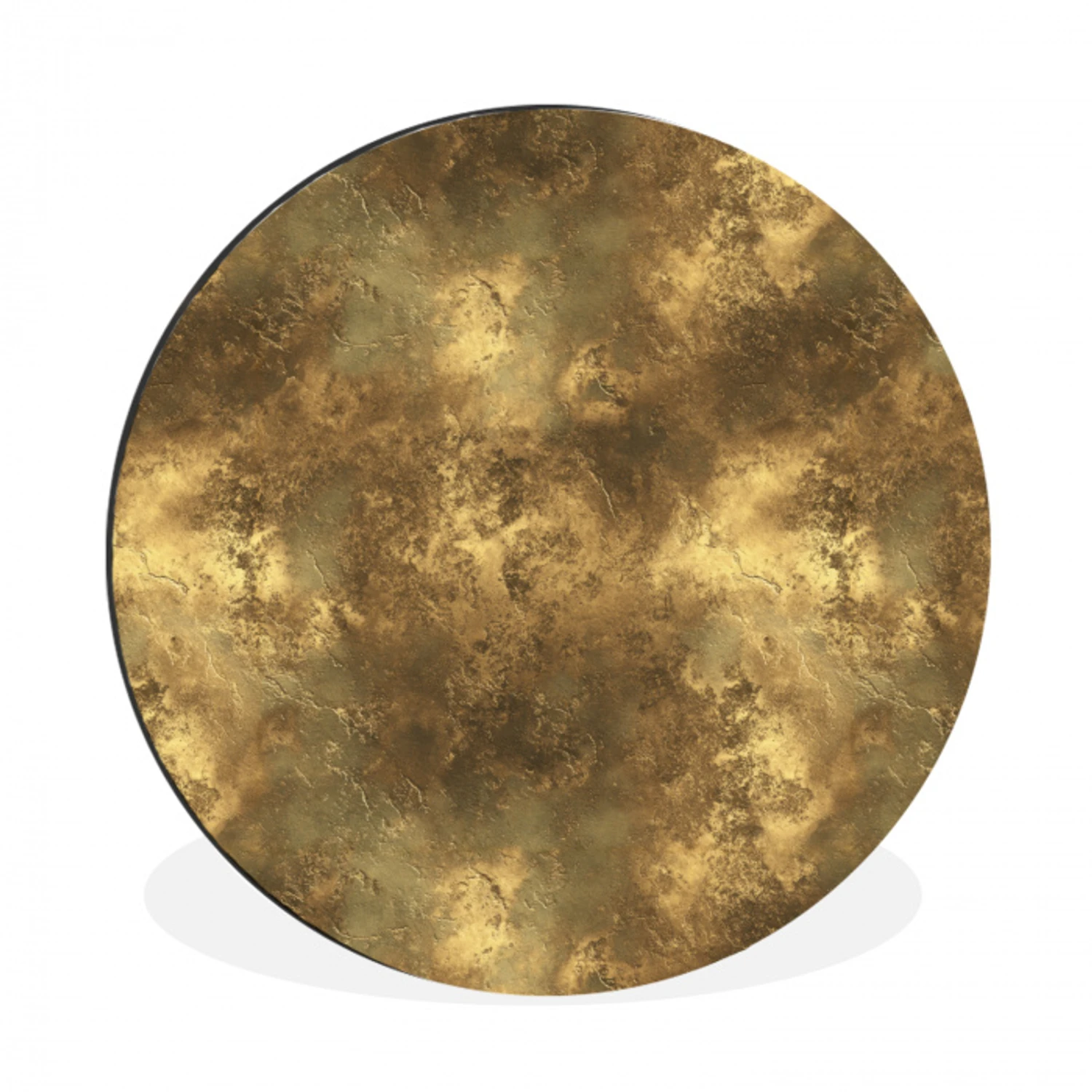 Antiek - Metaallook - Goud Wandcirkel aluminium klein 190 -3d