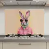 Grijs - Konijn - Blouse - Strik keuken achterwand spatscherm klein -3d_website