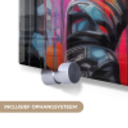 Astronaut - Graffiti - Zwart - Kleuren plexiglas 5mm klein -zzsysteem_NL